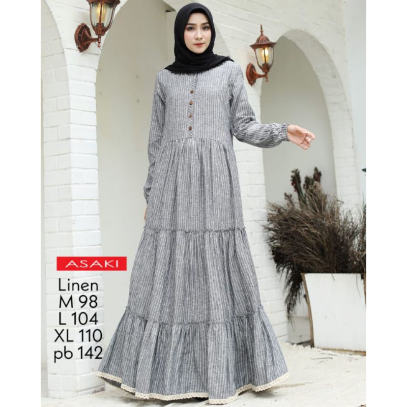 NEW  Gamis ASAKI MAYASARI  motif kotak