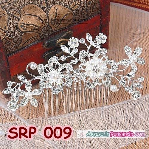 [SIAP KIRIM] SIRKAM PENGANTIN HAIRPIECE MINI SILVER AKSESORIS WEDDING SRP009