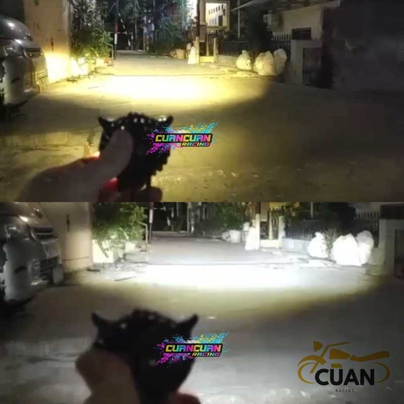 Dijamin Terang Lampu tembak Laser LED D2 OWL laser 2 mode jauh dekat Putih