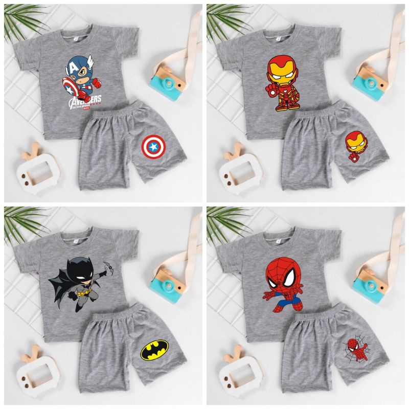 Setelan baju anak SUPERHERO size 1-7th