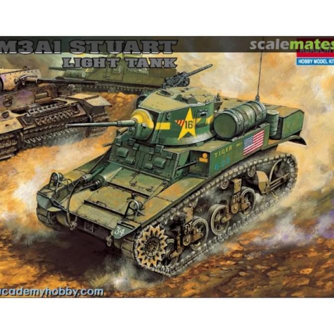Mainan Rakitan ACADEMY 1/35 US M3A1 STUART LIGHT TANK 13269