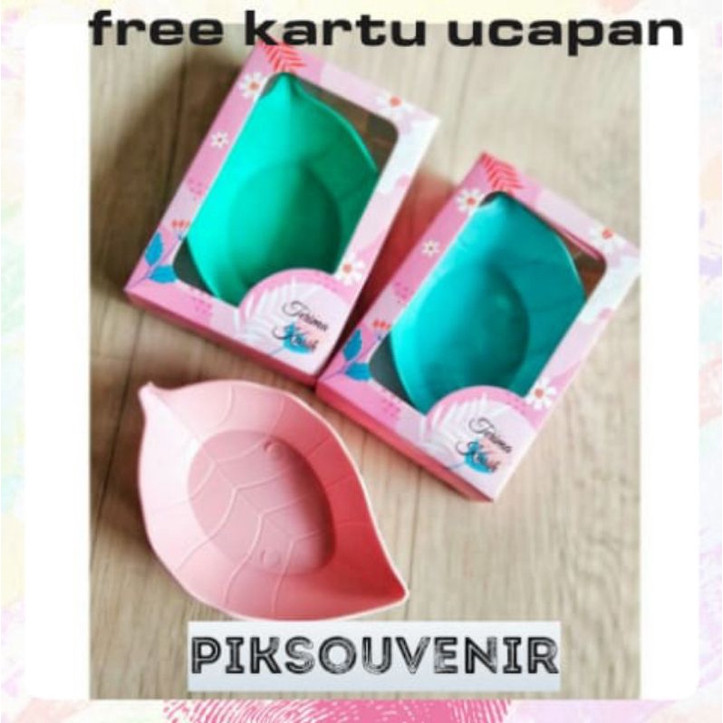 Souvenir pernikahan mangkok gogren lokal mangkok daun kemasan box free kartu ucapan terima kasih