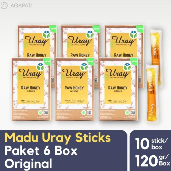 

Paket 6 Box Madu Uray Honey Stick Sachet - Original - Madu Murni
