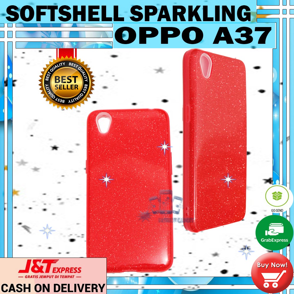 (Warna Acak Pink / Red) Silikon Oppo A37 Ultrathin Oppo A37 Case Sparkling Blink Blink Case Glitter Soft Case Jelly Case Silicone Casing Kesing Kasing Sarung Hp Oppo A37 Neo 9