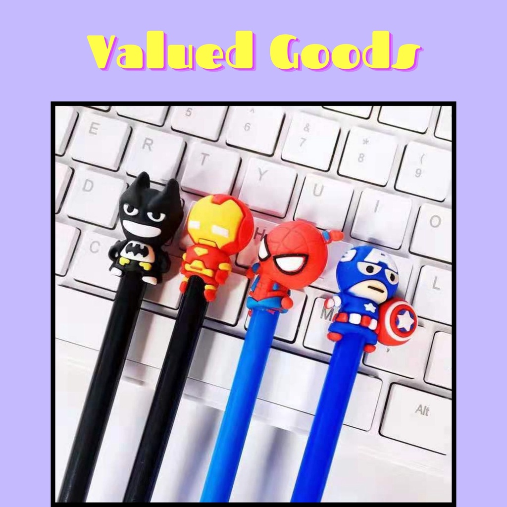 

Pulpen Gel Avenger Marvel Disney Superhero - SPIDERMAN BATMAN IRONMAN CAPTAIN - pena lucu pen gel bolpoin bulpen warna warni unik alat tulis hadiah anak sekolah & kantor stationery cute karakter kartun - VALUED GOODS (VG)