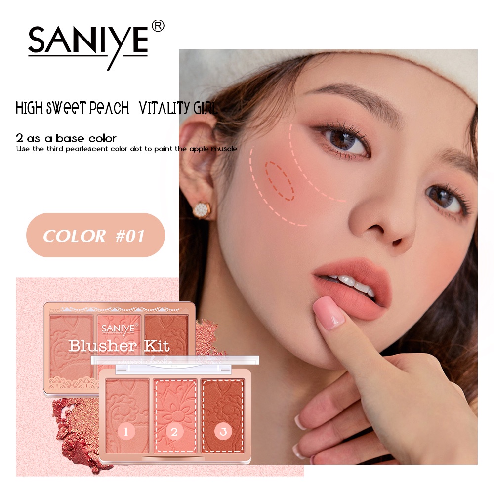 SANIYE BPOM Matte Glitter Blush On Waterproof Cream Blush / Powder Blush On /Perona Wajah / E0337
