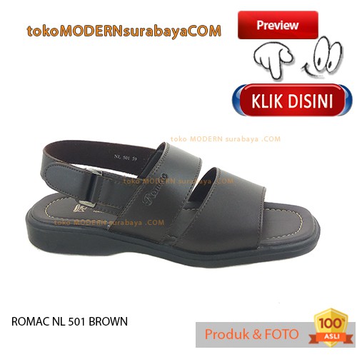 ROMAC NL 501 BROWN Sandal Pria Casual Sopan Slide Flip Flop