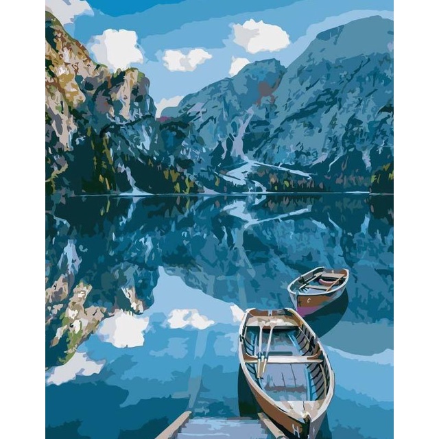 

DIY Painting Paint By Numbers Canvas Lukis Fanes Sennes Braies 40*50