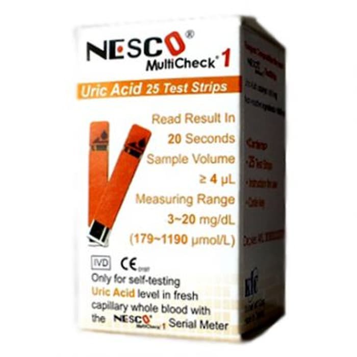STRIP ASAM URAT NESCO MULTICHECK / STIK URIC ACID ISI 25 / TEST STRIPS REFILL ISI ULANG