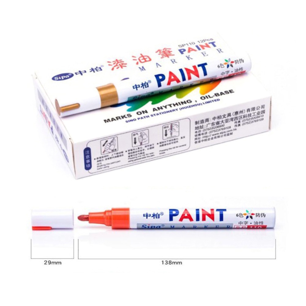 Pen Cat Ban Roda waterproof paint metal permanent marker Kartu Hitam tire track DIY album