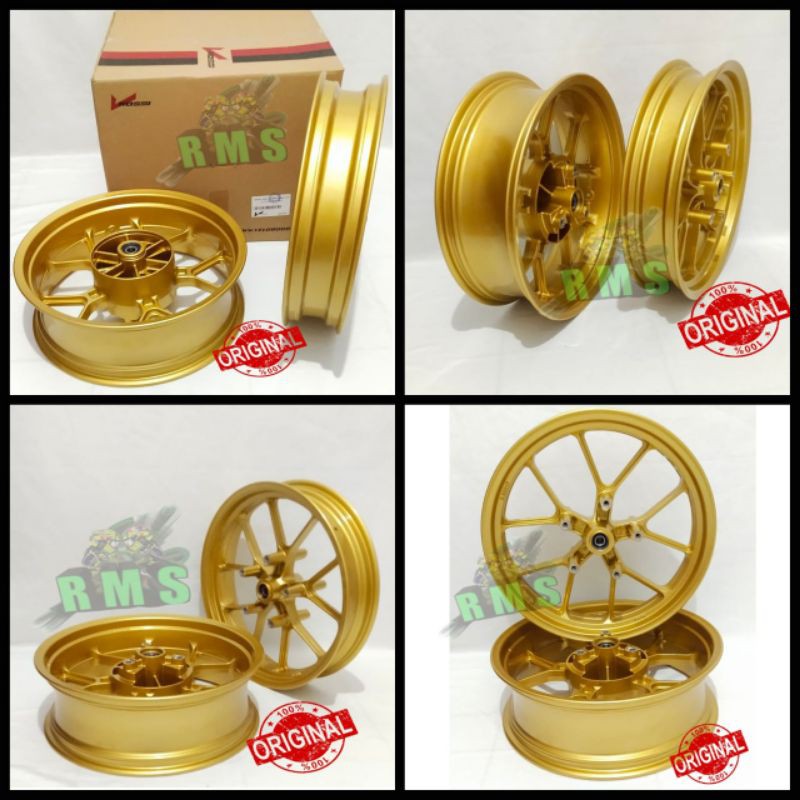 velg pelek racing V rossi ninja 250 fi z250 ninja 250 karbu double disc tapak lebar 3,5inc 5,5inc