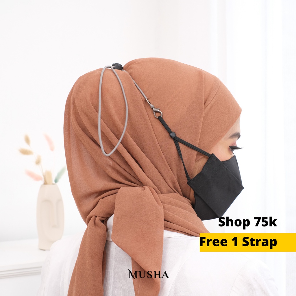 MUSHA 2in1 Elastic Strap Mask - Simple Basic | Strap Masker / Tali Masker