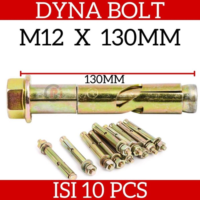 Isi 10Pcs Baut Tanam Tembok Dynabolt Dyna Bolt 12 x 130 mm M12 x 130mm