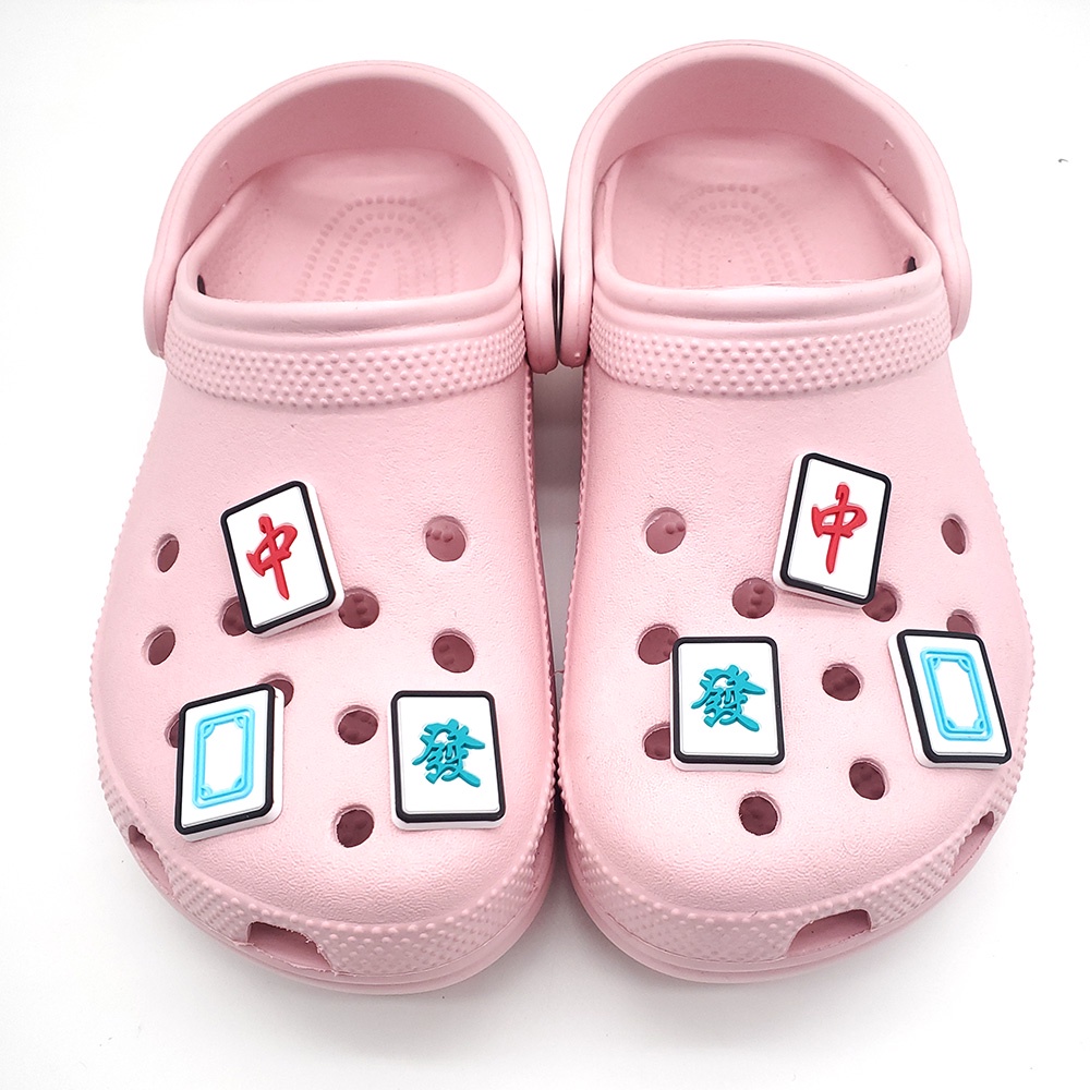 Kartu Mahjong Bahan PVC Untuk Dekorasi Sepatu Anak