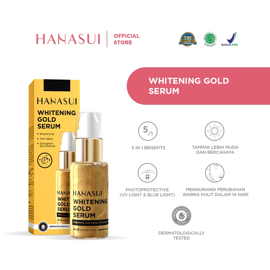 CS1 Hanasui Serum Gold Whitening Vitamin C Collagen Anti Acne X Beino Rejuvenate BPOM