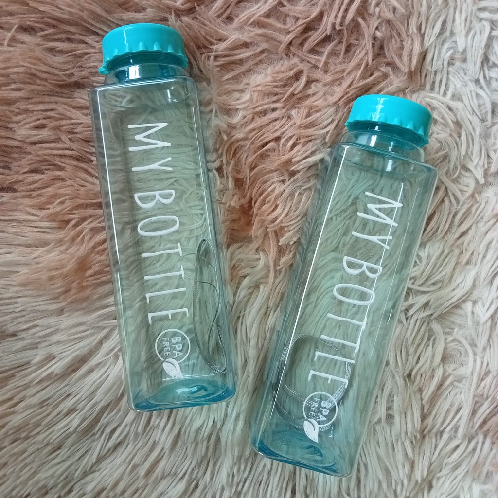 Mikusoo My Bottle Kotak Tutup Bulat  500ml Warna Bening Botol Minum