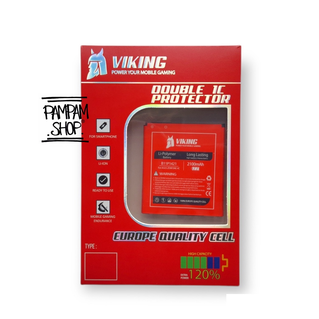 Baterai VIKING Double Power Original Asus Zenfone C 4C ZC451CG Z007 B11P1421 Batre Batrai Ori HP