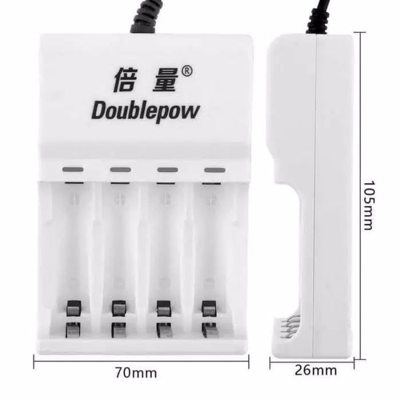 DOUBLEPOW battery charger 4slots for AA/AAA