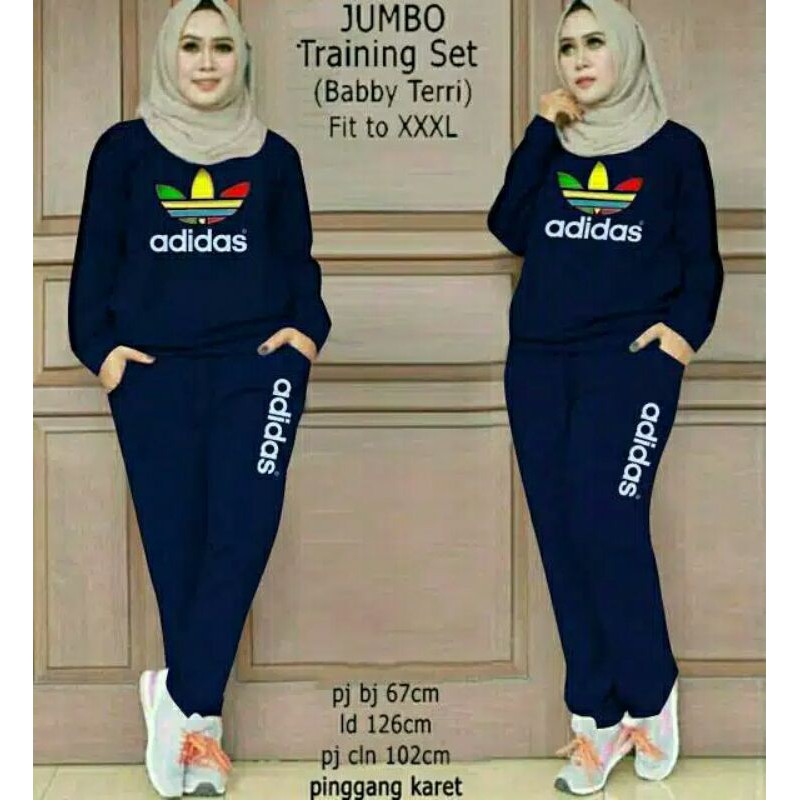Setelan Kaos Training Wanita | Set Kaos Training ADIDAS [3 Varian Warna]