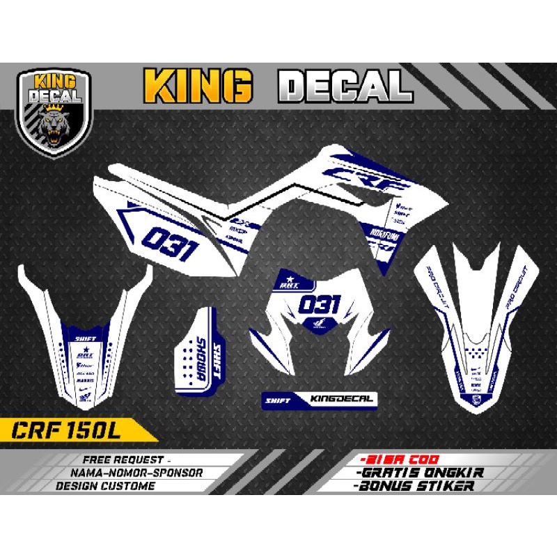 Jual Decal Crf L Full Body Decal Sticker Crf L Bisa Ganti Nomor