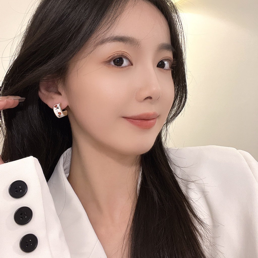 Anting Bentuk Bunga Tulip Gaya Retro