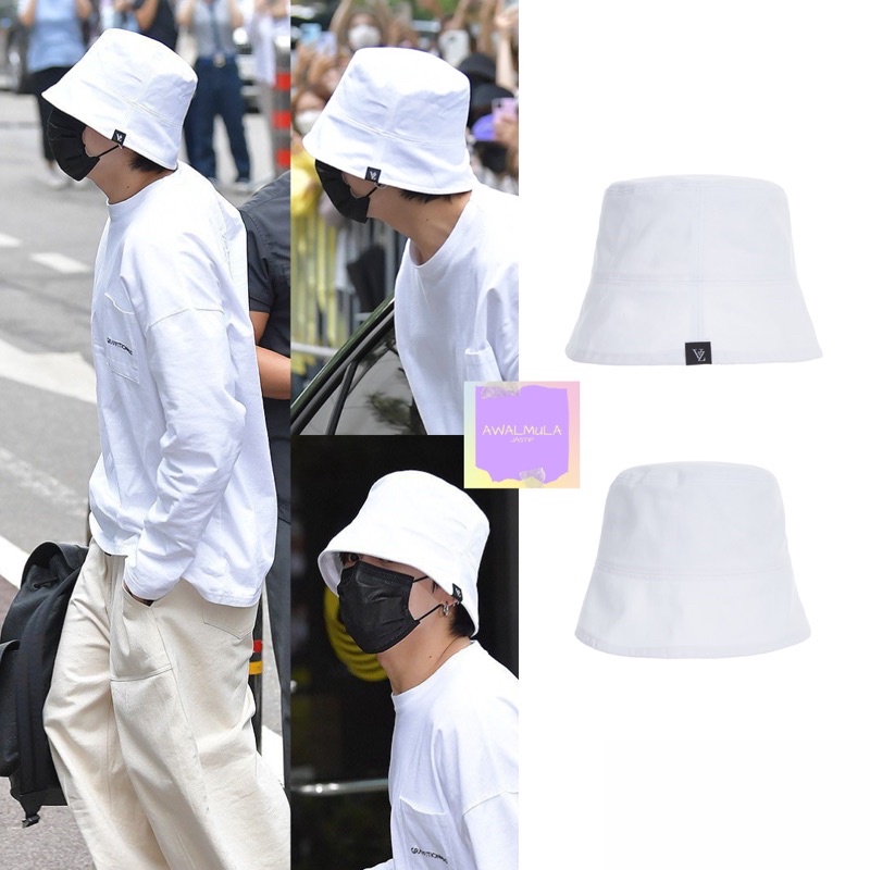 (PO) OFFICIAL SALE VARZAR Label & Stud Drop Overfit Bucket Hat worn by BTS Jungkook JK