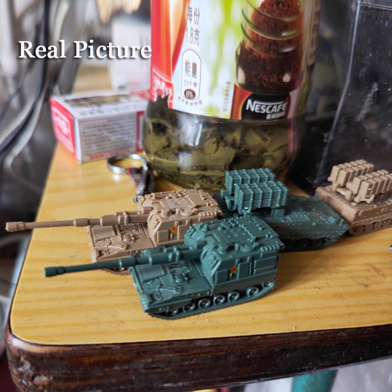 4pcs Mainan Model Tank Militer PLZ-05 Red Arrow 10 Mini Skala 1 / 144