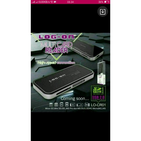 DIJUAL Card reader Multi Log-On Lo-CR01 for micro SD mini SD SD card m2 Sony MMC original fast