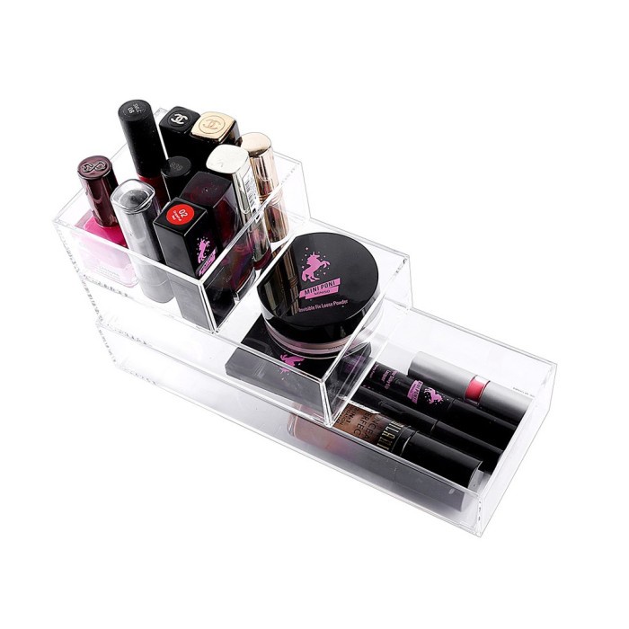 Rak Kosmetik Makeup Acrylic -Kotak Organizer Akrilik Make Up Serbaguna