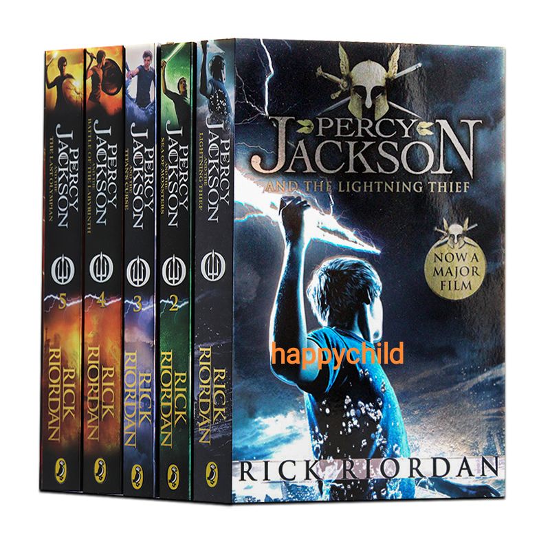 original 5 books Percy Jackson - Rick Riordan - Paket 5 buku novel buku bacaan/happychild