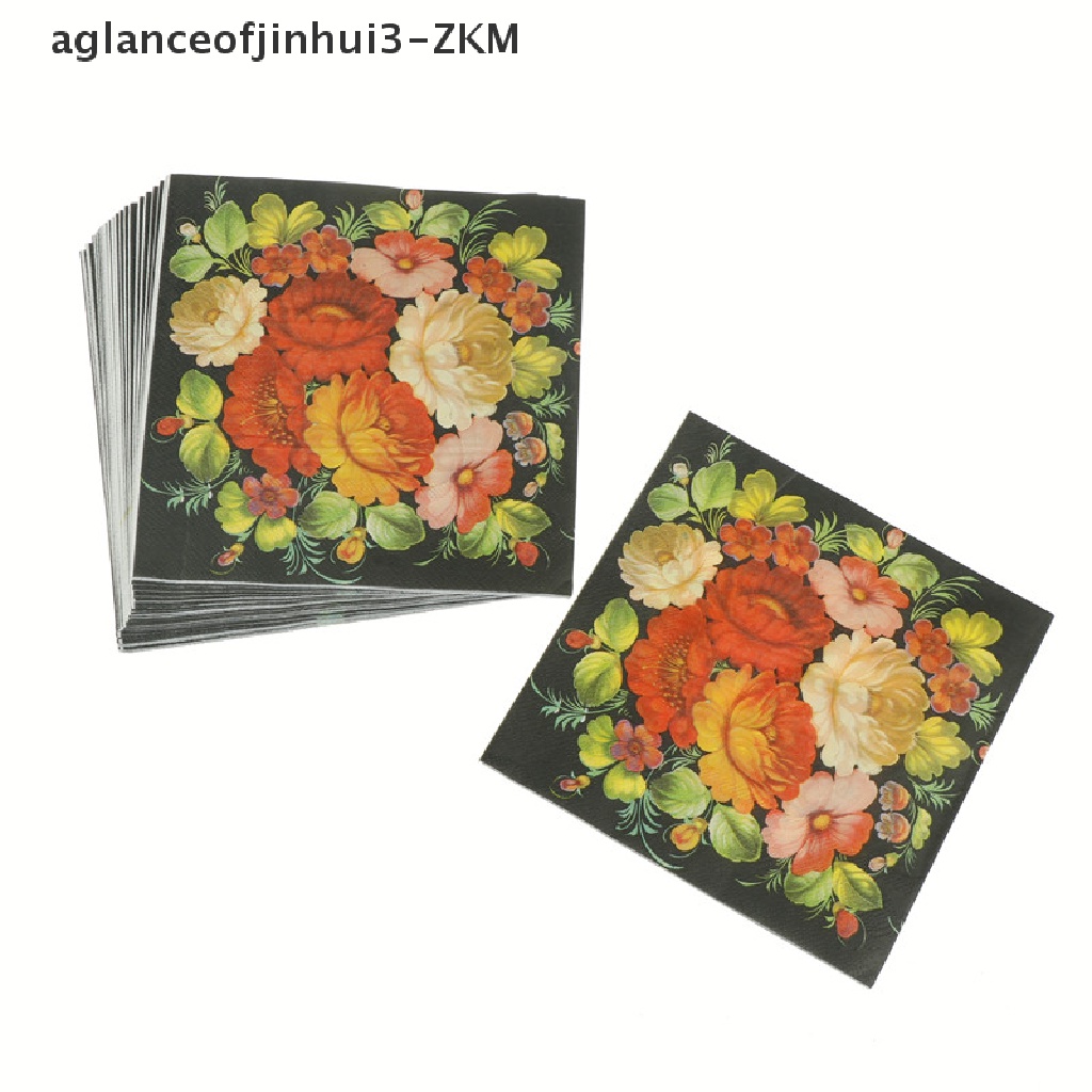 [AGID] floral flower paper napkins event &amp; party tissue cocktail napkins decor serviettes 20pcs [zkm]