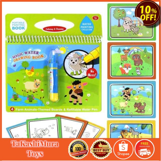 

[ MAINAN MURAH ] COOLPLAY Buku Mewarnai Cat Air Anak Magic Water Book - Gift-2358-1 REALPICT