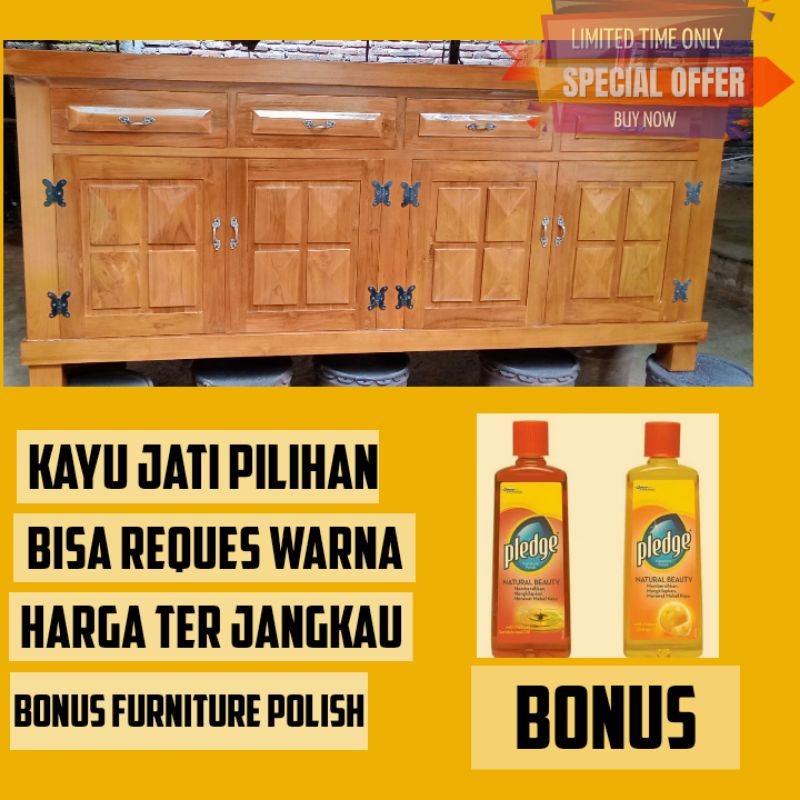 MEJA BUFET BUFFET BUPET TV PIRAMID KAYU JATI MINIMALIS MODERN RUANG TAMU MURAH KAYU JATI JEPARA