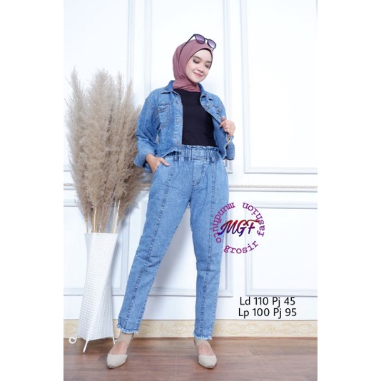 SETELAN WANITA /STELAN JEANS/HIGH QUALITY/ VESTI SET/VEST SET/ZASKIYAS SET/JUJU SET/ONE SET-Set jaket ld 110