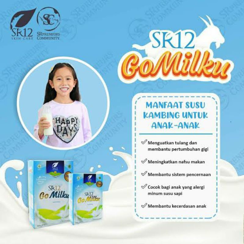 

GOMILKU SR12 SUSU KAMBING / GO MILKU SUSU ETAWA KUALITAS PREMIUM / GOAT MILK BUBUK TANPA GULA BPOM