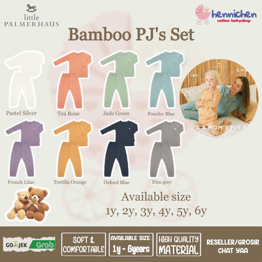 PROMO 7.7 PROMO BAJU LEBARAN PROMO Little Palmerhaus setelan piyama anak Pajamas Bamboo PJs Pyjamas Set 1-6 Tahun Part 2