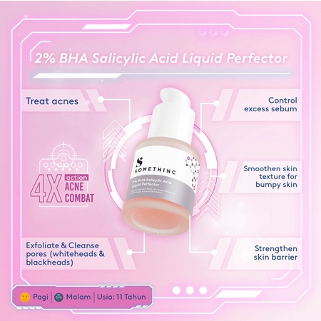 ⭐BAGUS⭐ SOMETHINC 2% BHA Salicylic Acid Liquid Perfector 20ml  | Kulit Jerawat Komedo Hitam Blackhead