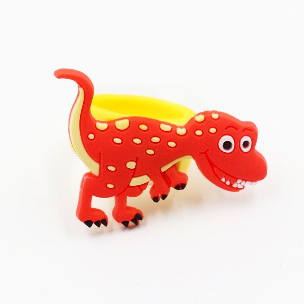 Cincin Dinosaurus Agustina 6 Pcs PVC Kartun Lucu Karet Aksesoris Fashion