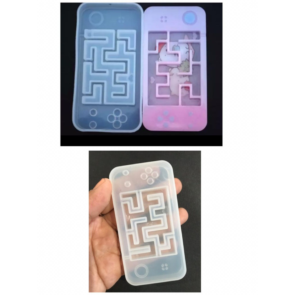 Maze mold labyrinth mold cetakan resin keychain fondant mold shaker mold gantungan kunci