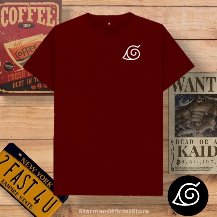 Kaos Distro Unisex KONOHA/NARUTO Katun Combed 30s / sablon polyflex /polyflex premium / Pakaian Pria Wanita Atasan Cowok Cewek /kaos kekinian / kaos viral / tshirt tumbrl tee basic /SIZE M , L , XL , XXL / kaus oblong oversize kaos murah best seller ready