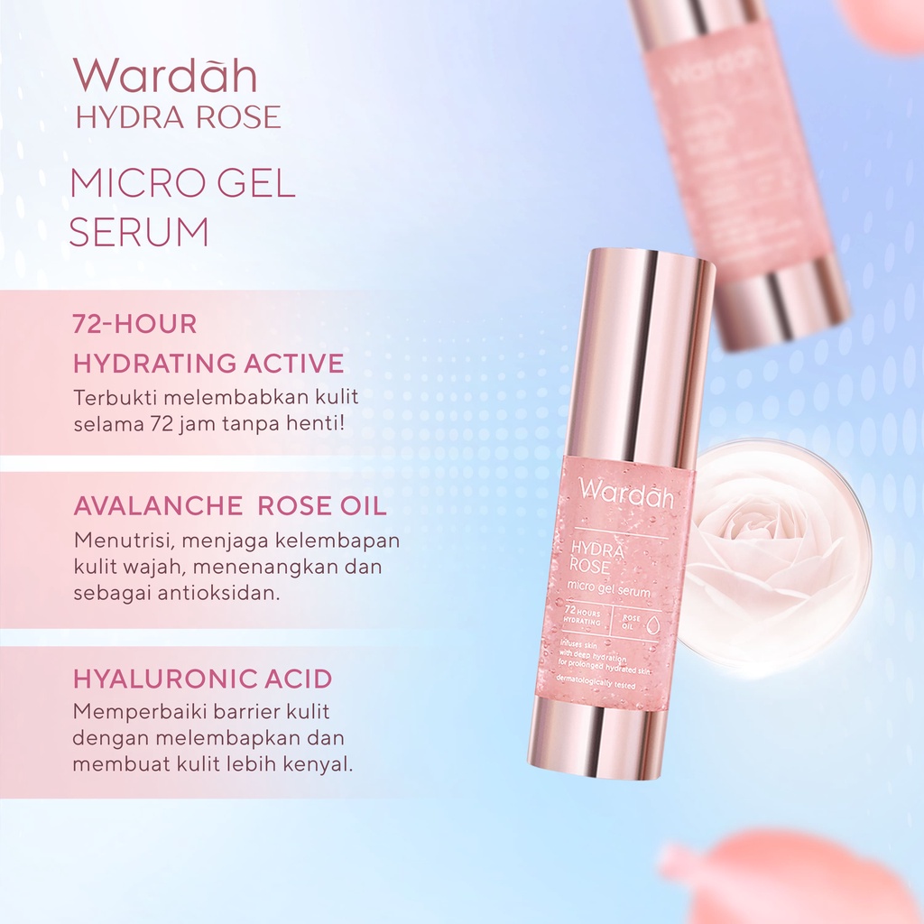 WARDAH Hydra Rose Series | Dewy Aqua Day Gel-Moisture Rich Night Gel-Foam Cleanser-Toner