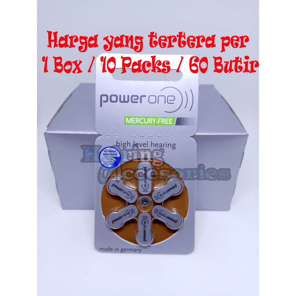 Baterai Alat Bantu Dengar Hearing Aid Battery PowerOne 312(P312) Mercury-Free