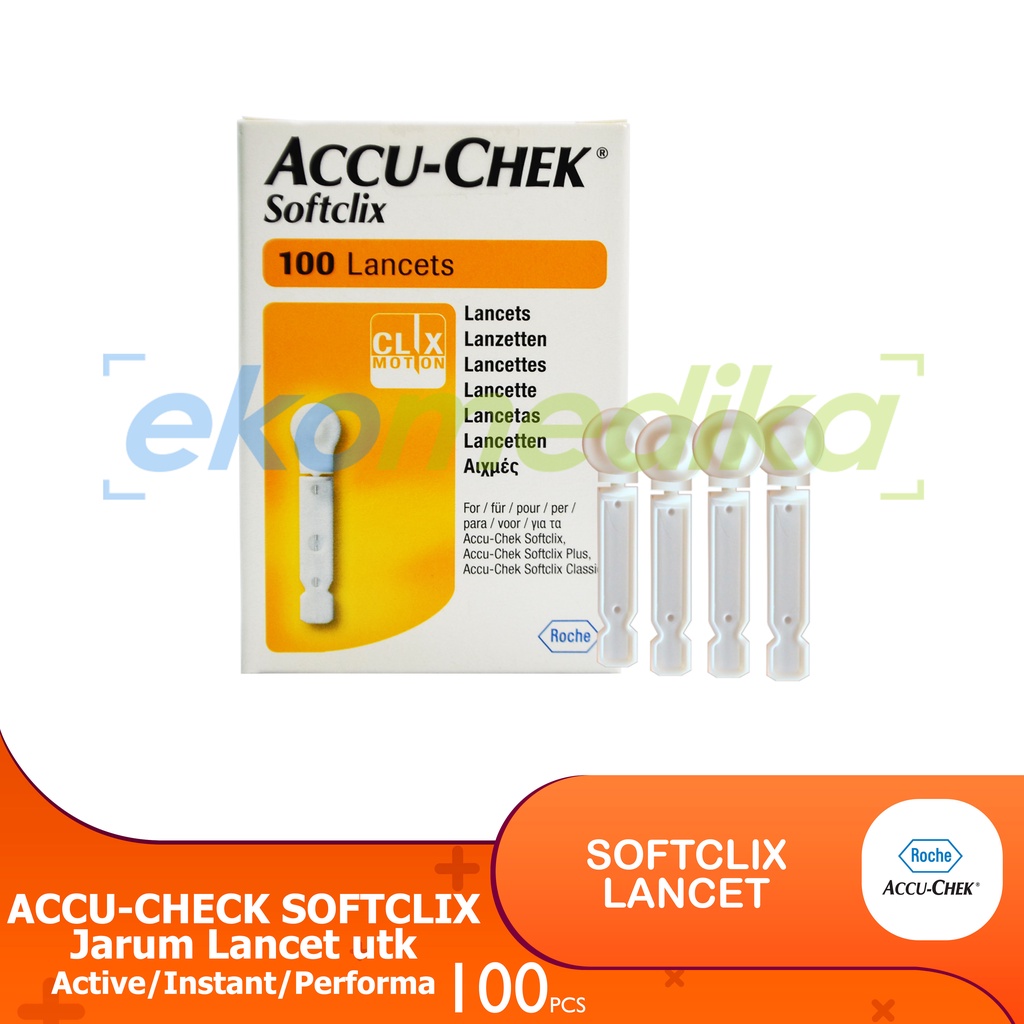Jual Jarum Lancet Softclik Accu Chek Isi 200 / isi 100 Lancet Softclix Accu chek active Performa