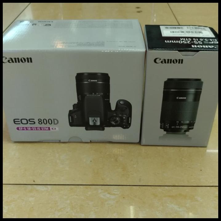Canon Eos 800D Kit 18-55Mm Is Stm + Lensa Canon 55-250Mm Is Stm