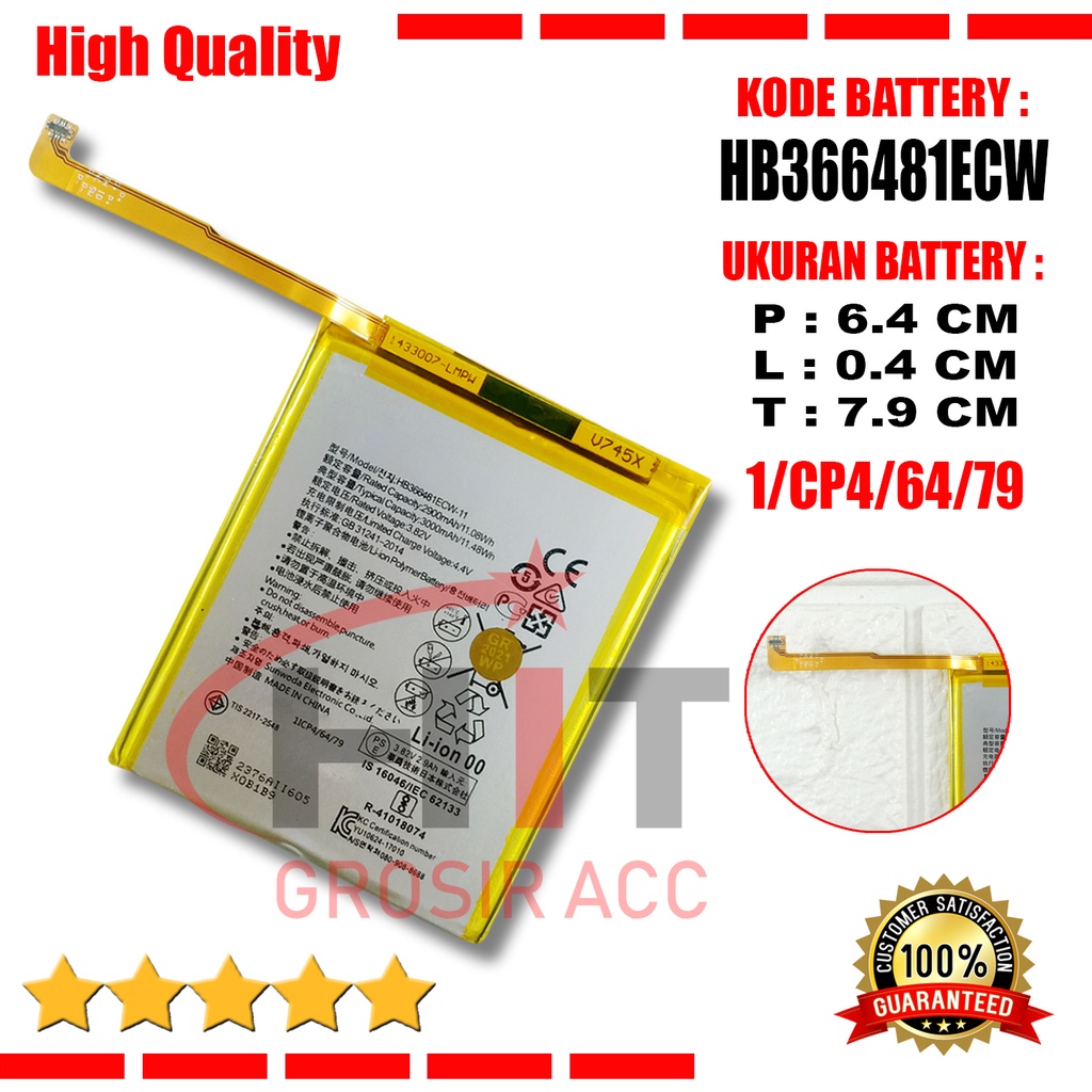 Battery Baterai HB366481ECW-11 For Honor 8 , Honor 8 Lite, Honor 9i , Honor 9 Lite, Honor 5C , Honor 7C , Honor 7A , Honor V9 Play , Enjoy 7s , enjoy 8 , Enjoy 8E Ascend P9 , P9 lite,  G9 , P10 Lite , P20 Lite , Nova 2 Lite