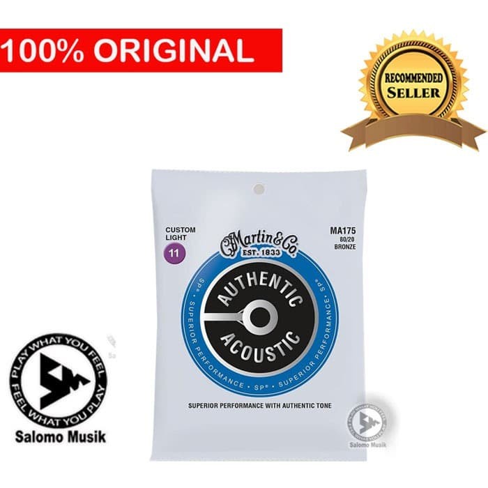 Senar Gitar Akustik Martin & Co MA175 Custom Light 11 Original