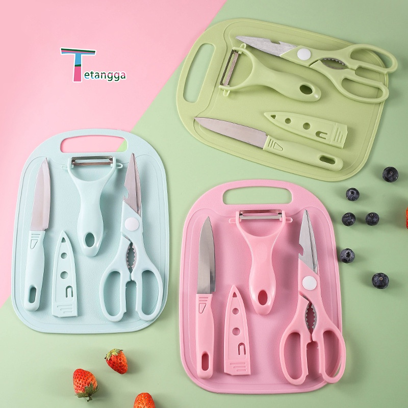 4PCS PISAU SET Pisau Keramik Talenan Set Knife Pisau Buah - ANTI KARAT - SUPER TAJAM VS-1807