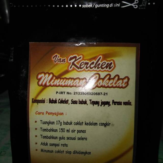 

Karcen minuman coklat