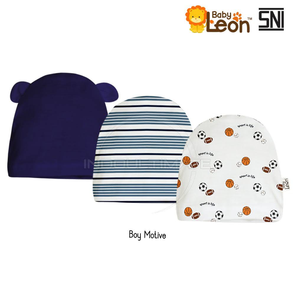 3in1 Topi Bayi Topi Kupluk Bayi BABY LEON BH-96C Topi Anak Baby Hat New Born