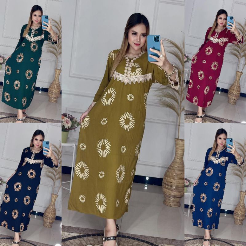 Longdress Daster Arabian Kekinian Dress Rayon Busui Bumil Murah Adem